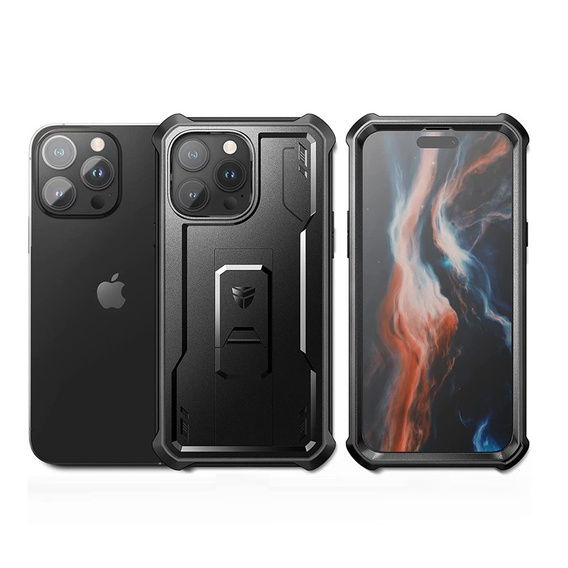 Pancéřové pouzdro pro iPhone 14 Pro Max, Dexnor Full Body, černé