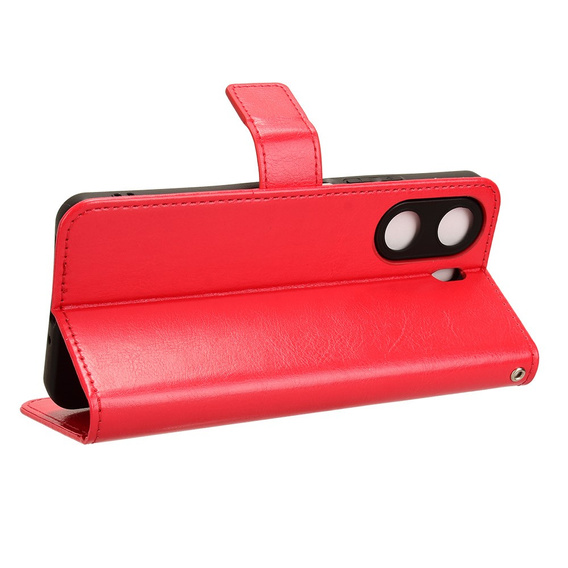 Klopové pouzdro pro Xiaomi Redmi 13C / Poco C65, Crazy Horse Wallet, červené