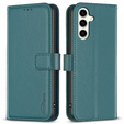 Klopové pouzdro pro Samsung Galaxy S23 FE, BINFEN Wallet, zelené + 9H sklo 