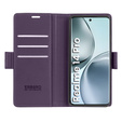 Pouzdro pro Realme 14 Pro 5G, ERBORD Glossy Litchi, flipová peněženka, fialové