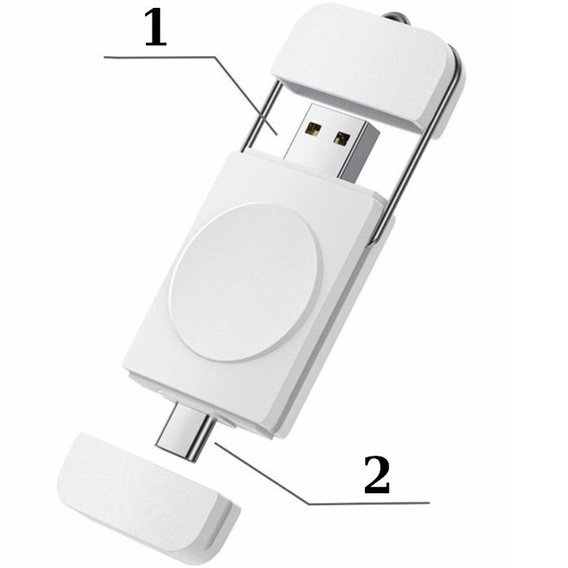 Indukční nabíječka pro Apple Watch 1/2/3/4/5/6/7/8/SE, bílá