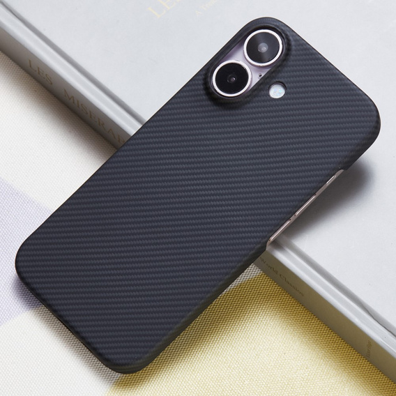 Pouzdro pro iPhone 16 Plus, Aramid Fiber Cover, černé