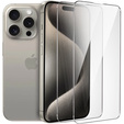 2x tvrzené sklo pro iPhone 15 Pro, ERBORD 9H Hard Glass na displeji