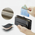 Pouzdro CASEME pro iPhone16e, RFID Leather Wallet, s popruhem přes rameno, černé