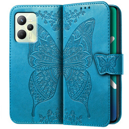 Klopové pouzdro pro Realme C35, Butterfly, modré