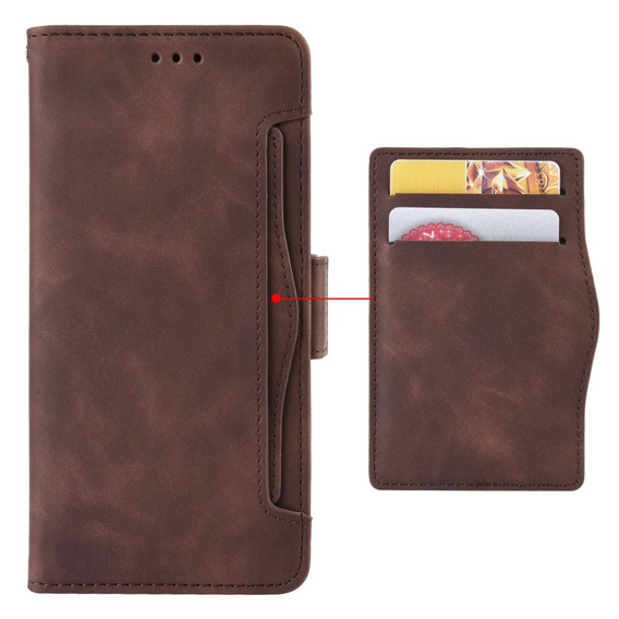Klopové pouzdro pro Xiaomi Redmi Note 13 5G, Card Slot, hnědé