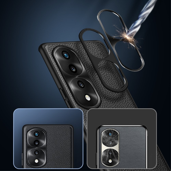 Kožené pouzdro pro Honor 70 5G, leather hybrid, černé