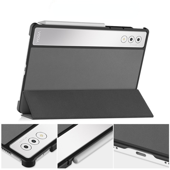 Pouzdro pro Lenovo Yoga Tab Plus, Smartcase, šedé