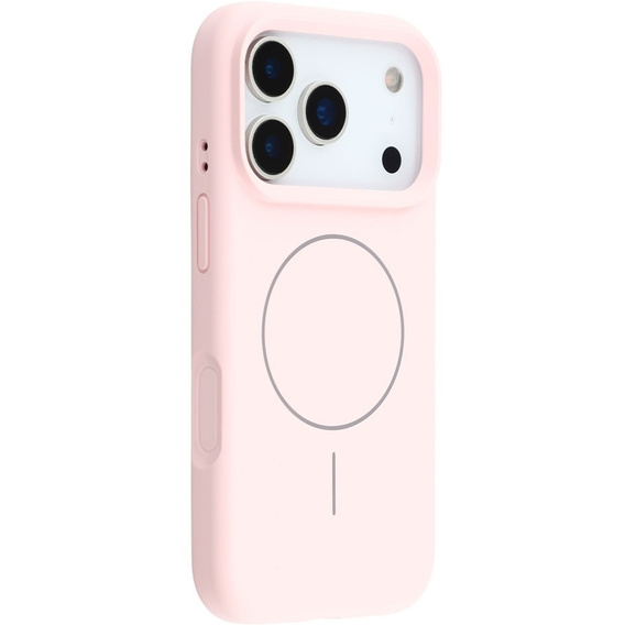 Silikonové pouzdro pro iPhone 17 Pro, pro MagSafe, proti nárazu, růžové