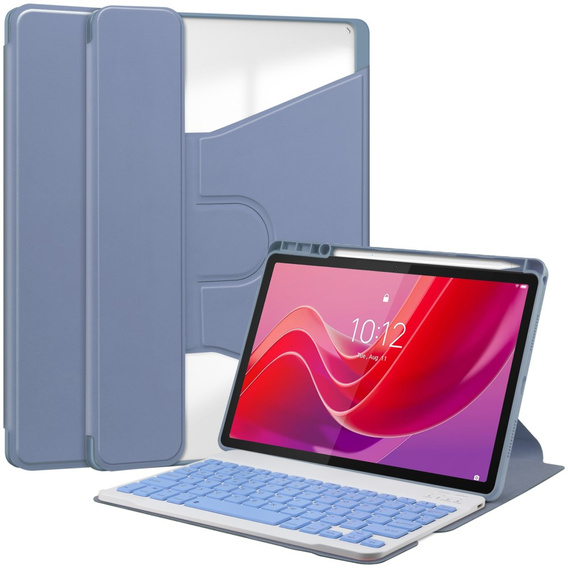 Pouzdro s klávesnicí pro Lenovo Tab M11, Rotary 360° Leather, fialové