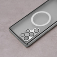 Magnetické pouzdro Dual Glass MagSafe pro Samsung Galaxy S22 Ultra, stříbrné