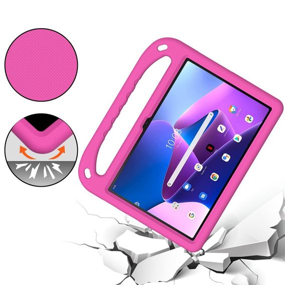 Dětské pouzdro pro Lenovo Tab M10 10.1 Gen 3, dětské pouzdro s rukojetí, růžové