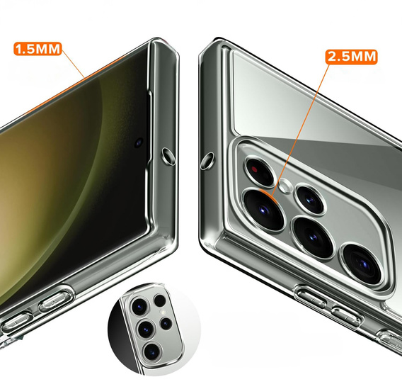 Pouzdro pro Samsung Galaxy S23 Ultra, Premium Armor Slim, průhledné