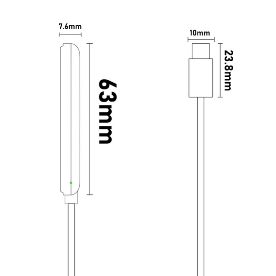 Magnetický kabel pro nabíjení USB-C pro Apple Pencil (2. generace), bílý