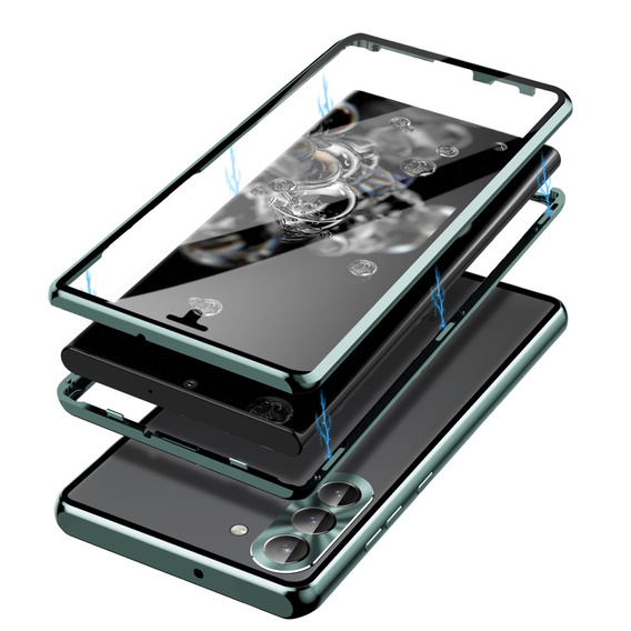 Pouzdro pro Samsung Galaxy S23 Plus, Magnetic Dual Glass, zelené