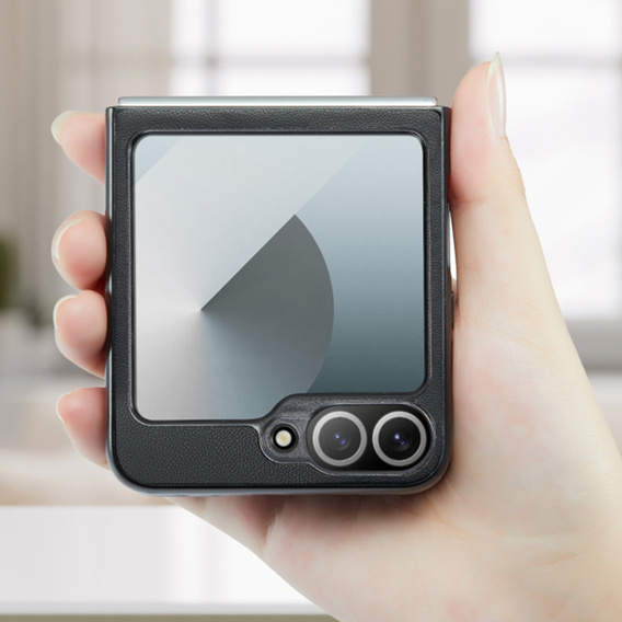 Pouzdro pro Samsung Galaxy Z Flip7 FE / Z Flip6, CASEME Litchi Leather, černé