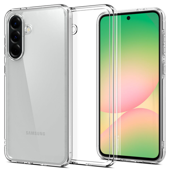 Pouzdro Spigen pro Samsung Galaxy A56 5G, Ultra Hybrid, průhledné + 9H tvrzené sklo