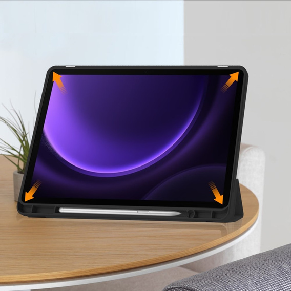 Pouzdro pro Samsung Galaxy Tab S9 FE / S10 FE, Smartcase s prostorem pro stylus, černé
