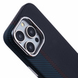 Pouzdro pro iPhone 13 Pro, Carbon Fiber MagSafe, černá / modrá
