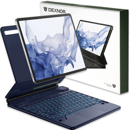 Pouzdro s klávesnicí pro Samsung Galaxy Tab S10+/ S9+/ S8+/ S7+/ S7 FE, Dexnor Magnetic Keyboard Touchpad, modré