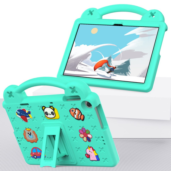 Dětské pouzdro pro Lenovo Tab M10 10.1 Gen 3 TB-328FU/TB-328XU, Cute Patterns, se stojánkem, zelené
