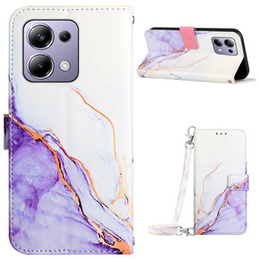 Klopové pouzdro pro Xiaomi Redmi Note 13 Pro 4G / Xiaomi Redmi Note 14S / Xiaomi Poco M6 Pro 4G, Wallet, Marble fialové