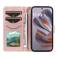 Pouzdro s klopou pro Motorola Edge 50 Neo / Motorola ThinkPhone 25, Rhombus Crossbody Leather, růžové rose gold