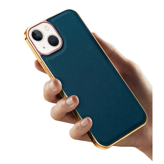 Pouzdro pro iPhone 14 Plus, Cowhide Leather, zelené