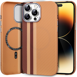 Pouzdro pro iPhone 14 Pro, Carbon Fiber MagSafe, žluté