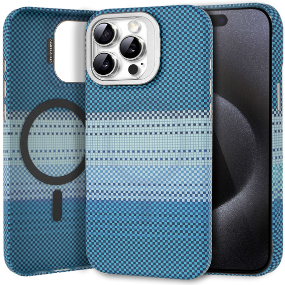 Pouzdro iPhone 15 Pro Max, Frame Kickstand, pro MagSafe, Moon Blue