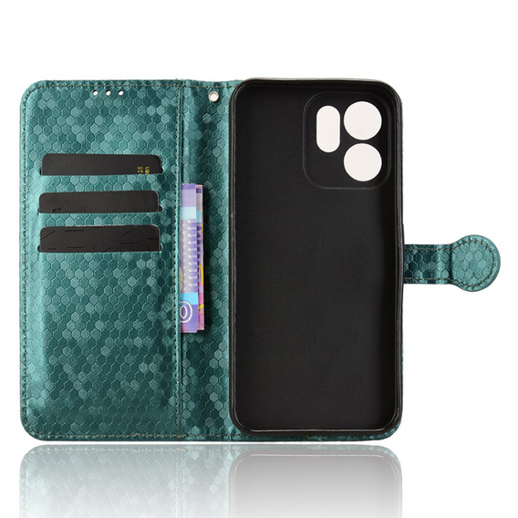 Klopové pouzdro pro Oppo Reno 14F, Wallet Rhombus, zelené