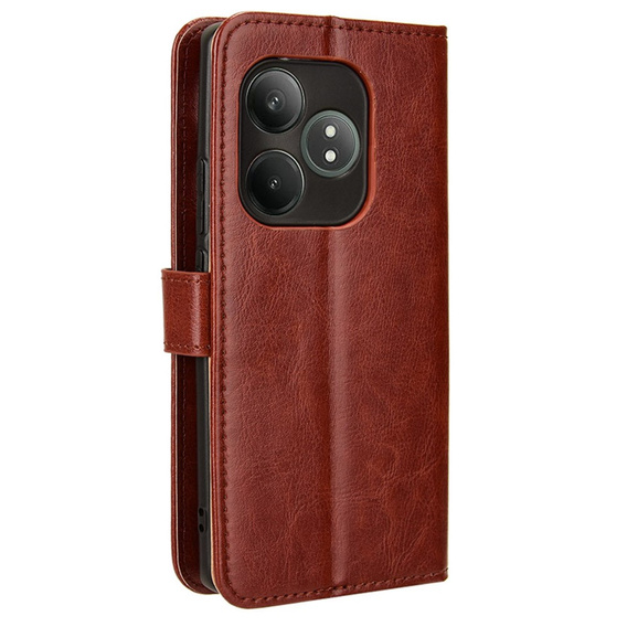 Klopové pouzdro pro Realme GT 6 / 6T, Crazy Horse Wallet, hnědé
