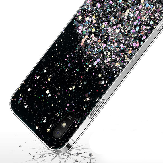 Pouzdro pro Xiaomi Redmi 9A, Glittery, černé