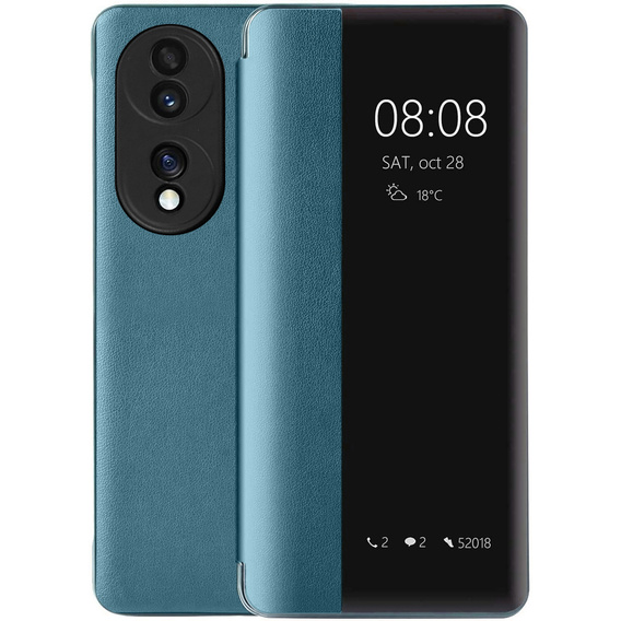 Flipové pouzdro pro Honor 70 5G, Side View, zelené