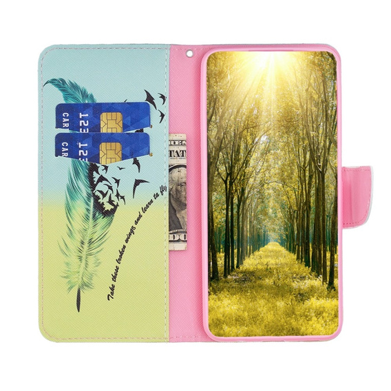 Klopové pouzdro pro Realme C55, Wallet, feather, modré