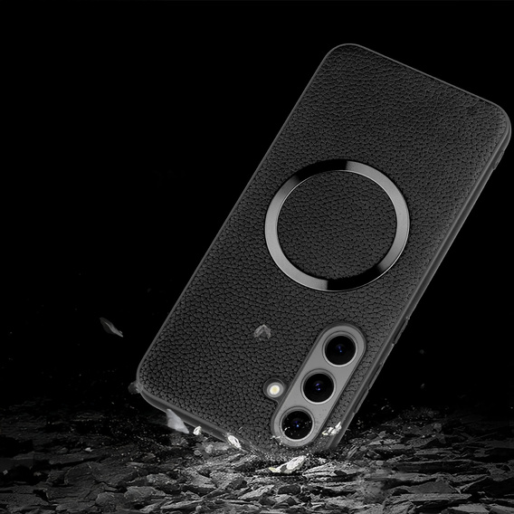 Pouzdro pro Samsung Galaxy S24 FE, Leather Hybrid MagSafe, černé