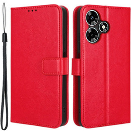 Klopové pouzdro pro Infinix Hot 30i, Crazy Horse Wallet, červené