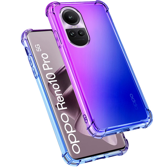 Pouzdro pro Oppo Reno 10 / 10 Pro, Gradient Dropproof, Fialová / modrá