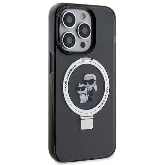 Pouzdro Karl Lagerfeld Ring Stand Karl & Choupette MagSafe pro iPhone 15 Pro