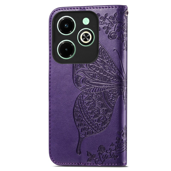 Klopové pouzdro pro Infinix Hot 40i, Butterfly, fialové