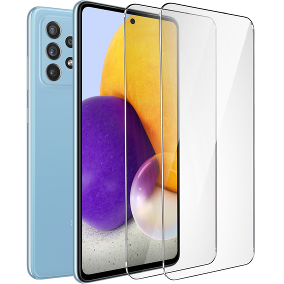 2x tvrzené sklo pro Samsung Galaxy A72, ERBORD 9H Hard Glass na displeji