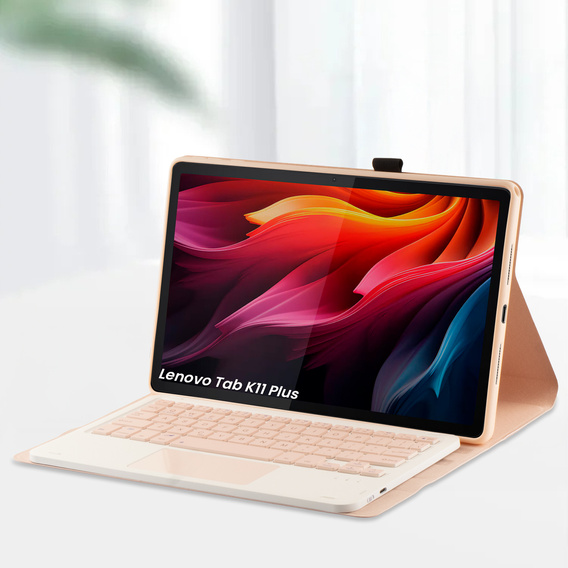 Pouzdro s klávesnicí Bluetooth a touchpadem pro Lenovo Tab K11 Plus - růžové
