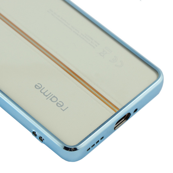 Pouzdro pro Realme 11 Pro 5G / Pro+ 5G, Electroplating Frame, transparentní / modré