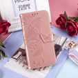 Klopové pouzdro pro Oppo A40 / Oppo A40m, Butterfly, růžové rose gold