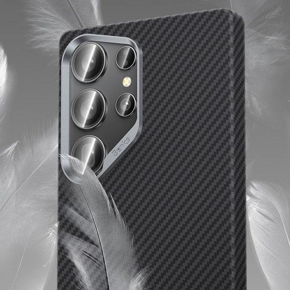 Pouzdro BENKS Kevlar pro Samsung Galaxy S25+ Plus, pro MagSafe, Carbon Fiber, černé