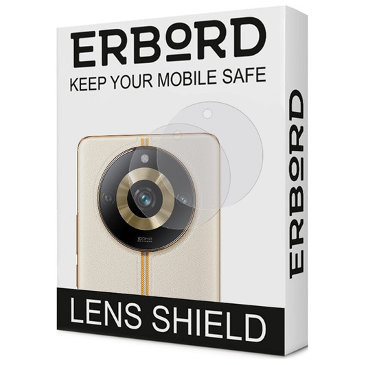 2x ERBORD Tvrzené sklo na fotoaparát pro Realme 12 Pro / 12 Pro+, průhledné