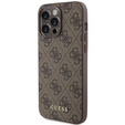 Pouzdro GUESS pro iPhone 15 Pro Max 4G Metal Gold Logo, hnědé