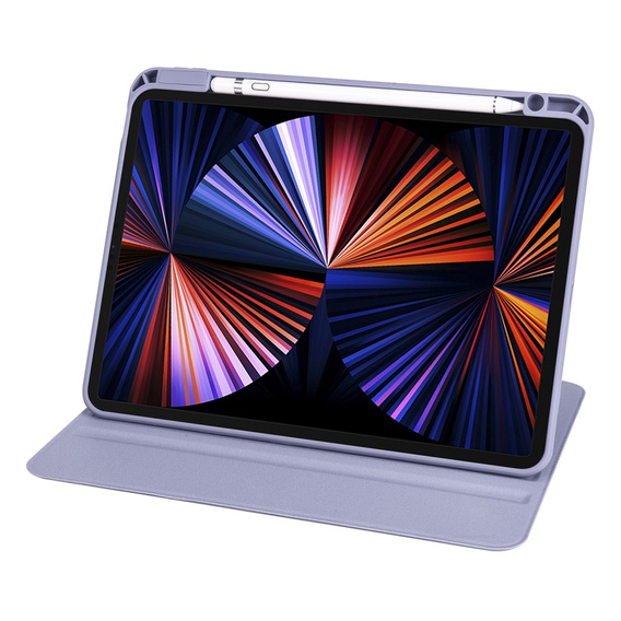 Pouzdro pro iPad Pro 11" 2022/2021/2020 (4/3/2 gen.), s prostorem pro stylus, otočné o 360°, fialové