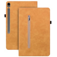 Pouzdro pro Samsung Galaxy Tab S9 FE / S10 FE, Wallet Pen Slot, žlutý