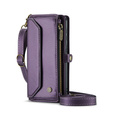 Pouzdro CASEME pro Samsung Galaxy S24 FE, RFID Leather Wallet, s popruhem přes rameno, fialové